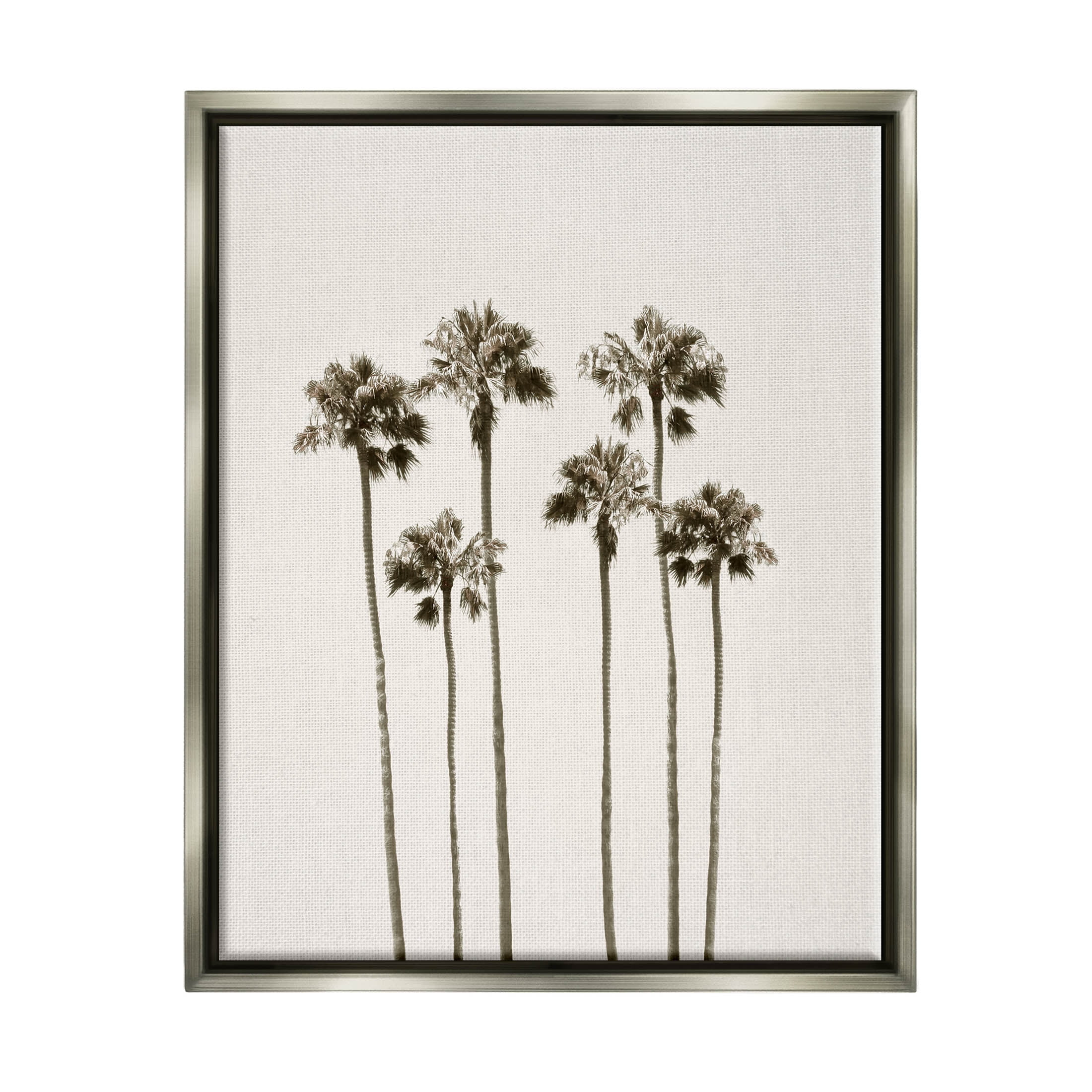 Tall Palm Trees Looming Landscape Graphic Art Luster Gray Framed Art Print Wall Art