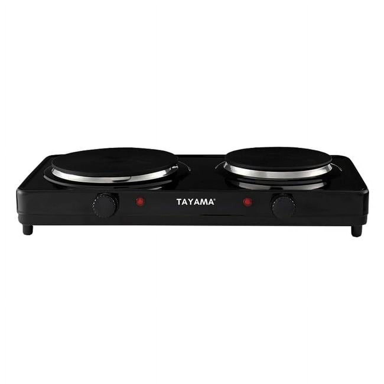 Tayama  Dual Burner Diecast Hot Plate with Temperature Controls, Black