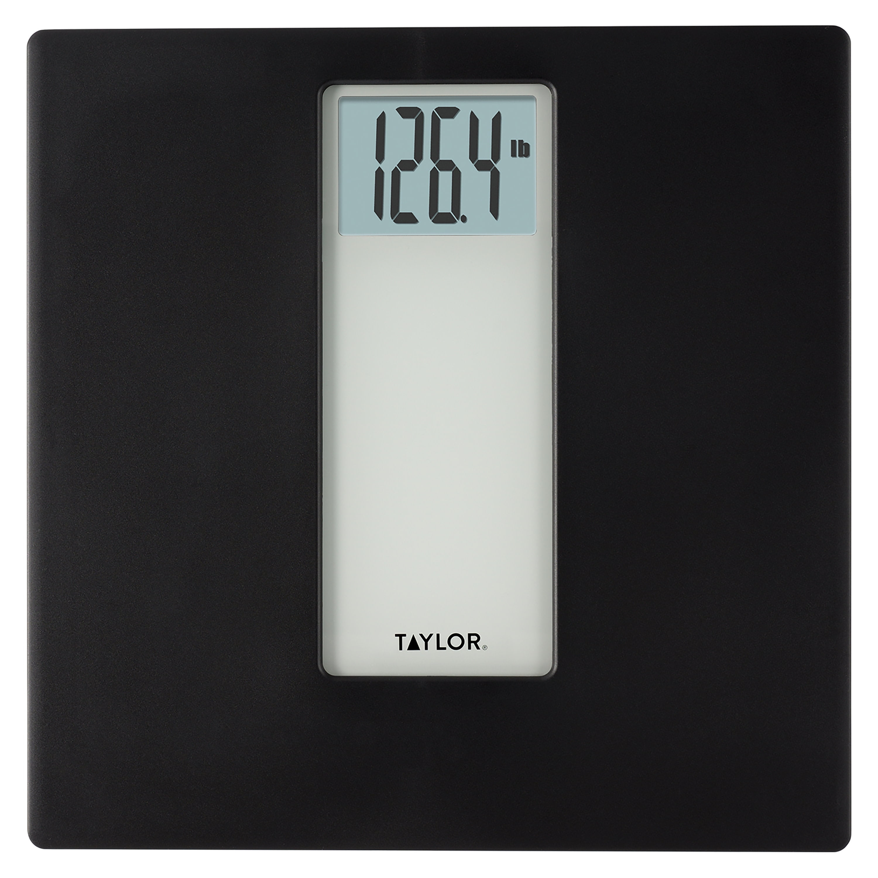 Taylor 12.0" x 12.0" Digital Body Weight Scale Battery Powered, FSA HSA Eligible, 400 lb Capacity, Black/Grey