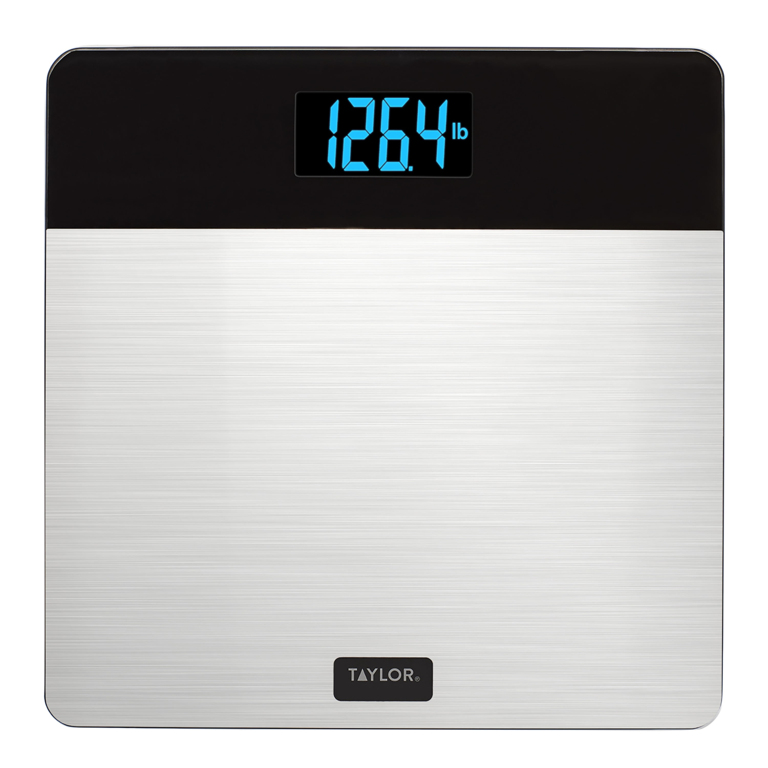 Taylor 12.2" x 12.2" LCD Body Weight Scale Battery Powered, FSA HSA Eligible, 400 lb Capacity, Stainless Steel