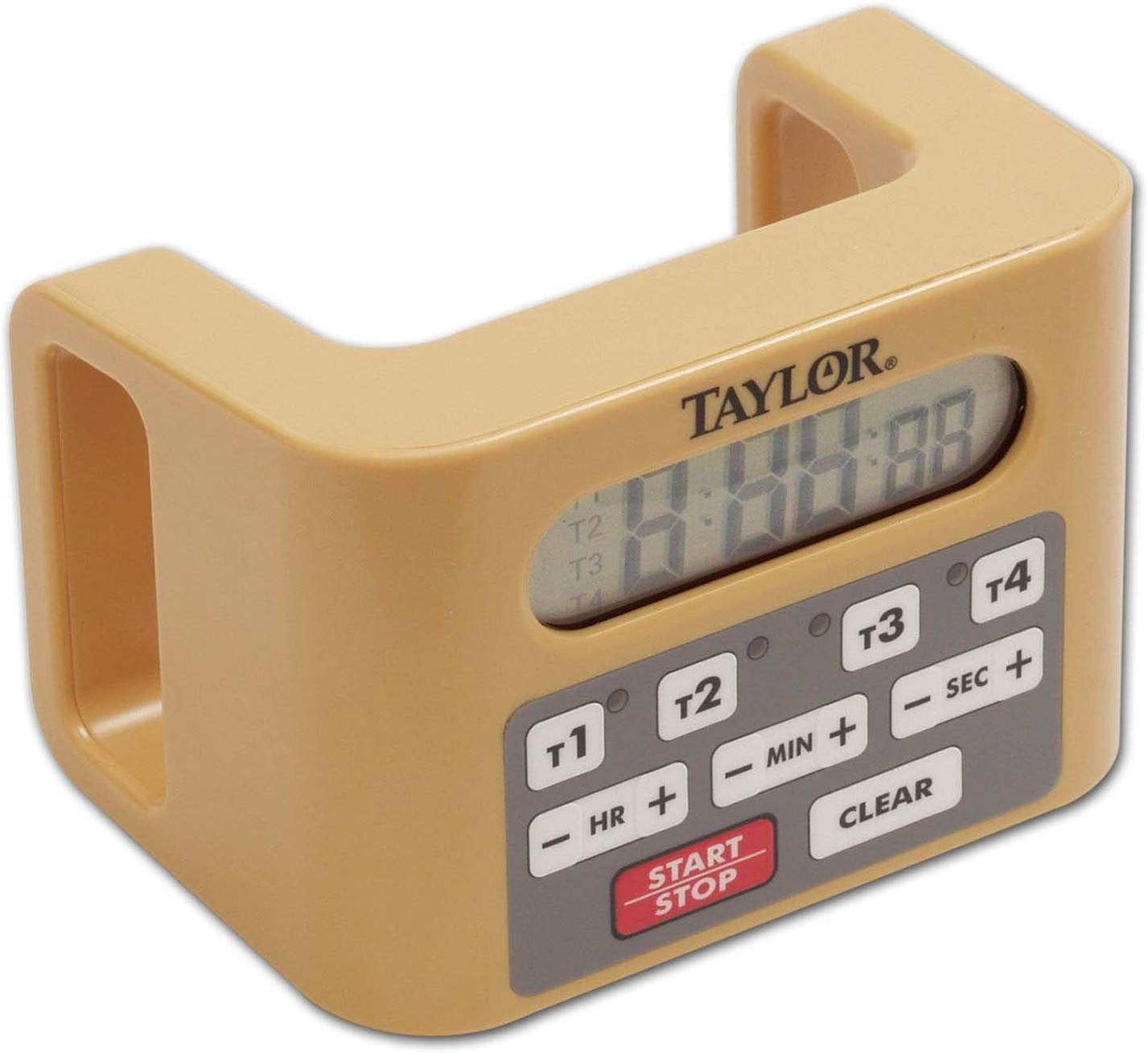 Taylor 5839N Digital 4-Channel Commercial Kitchen Countdown Timer, Water Resistant, Yellow