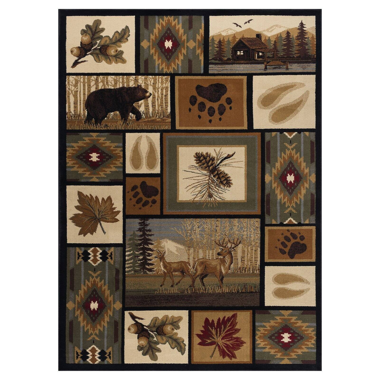 Nature Novelty 4' x 5' Multi-Color Polypropylene Indoor Area Rug