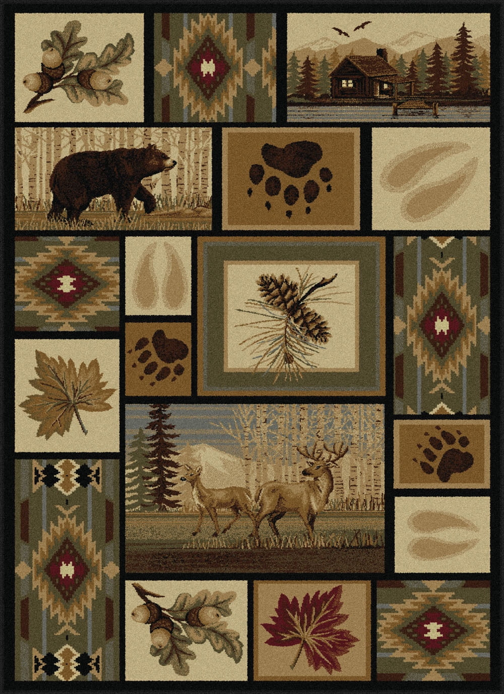 Nature Novelty 4' x 5' Multi-Color Polypropylene Indoor Area Rug