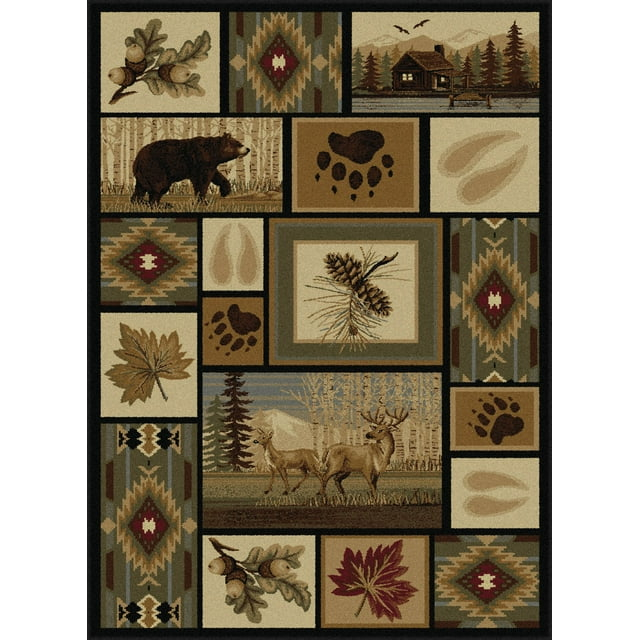 Nature Novelty 4' x 5' Multi-Color Polypropylene Indoor Area Rug
