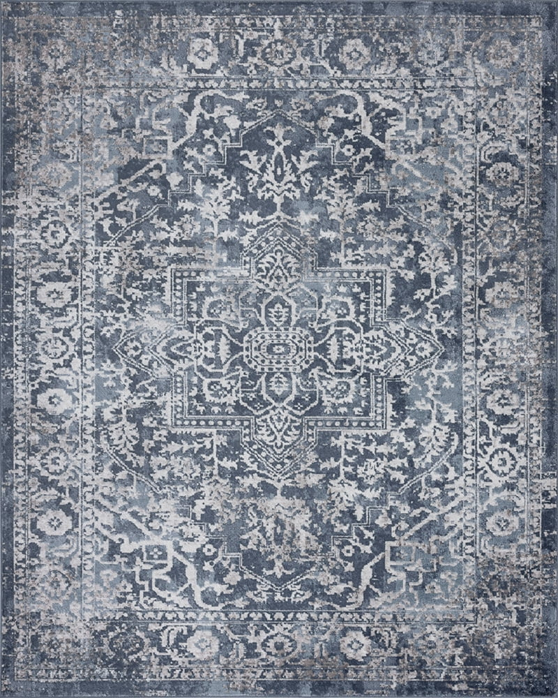 Tayse Nexus Area Rug NEX1701 Traditional Blue Faded Vintage 5' 3" x 7' 3" Rectangle