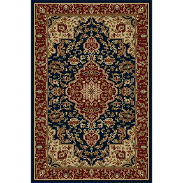 Tayse Sensation Area Rug 4787 NAVY Traditional Navy Blue Bordered Medallion 2' x 3' Rectangle