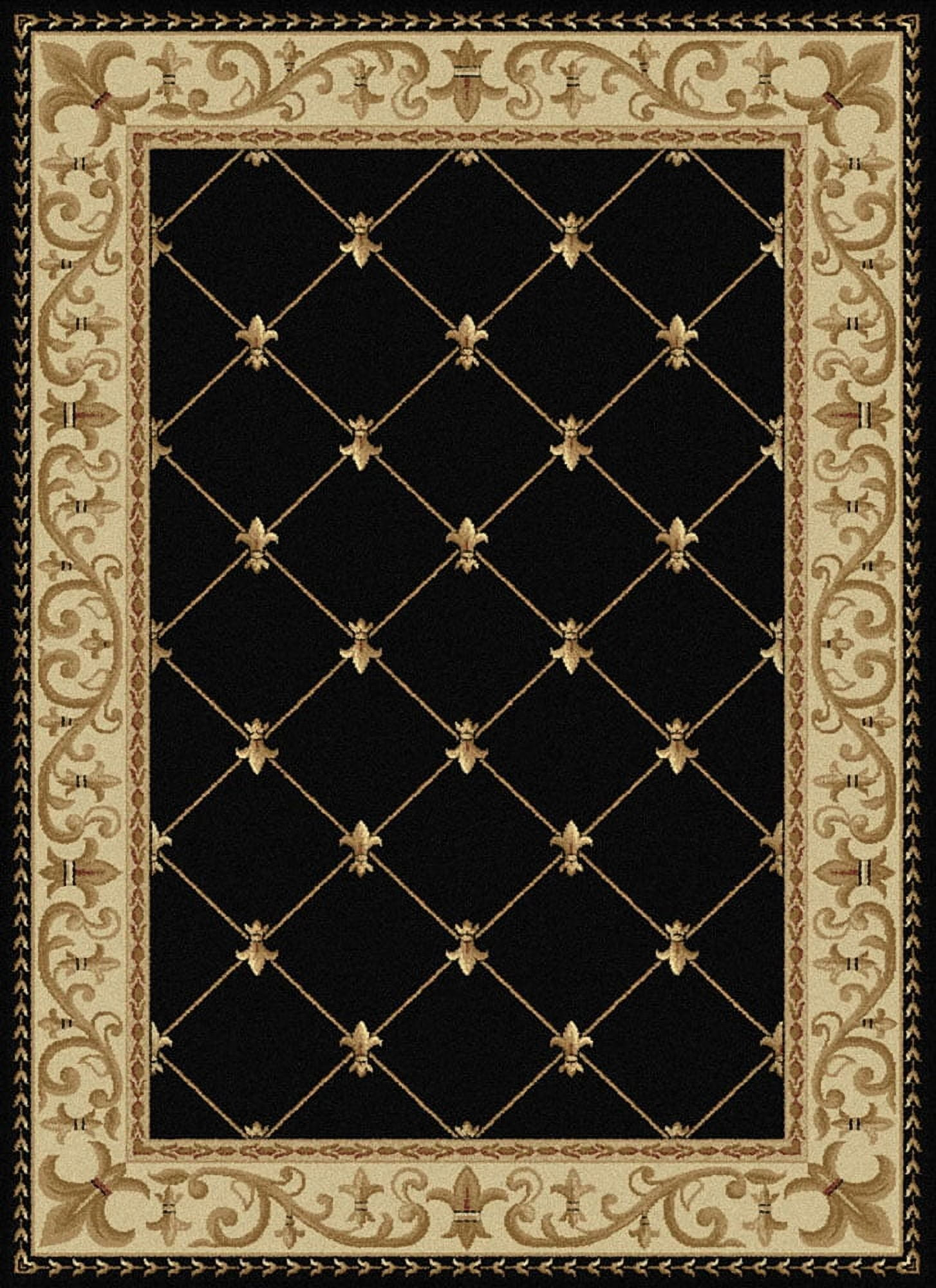 Tayse Sensation Area Rug SNS4883 Traditional Black Swirls Lines 2' 3" x 10' Rectangle