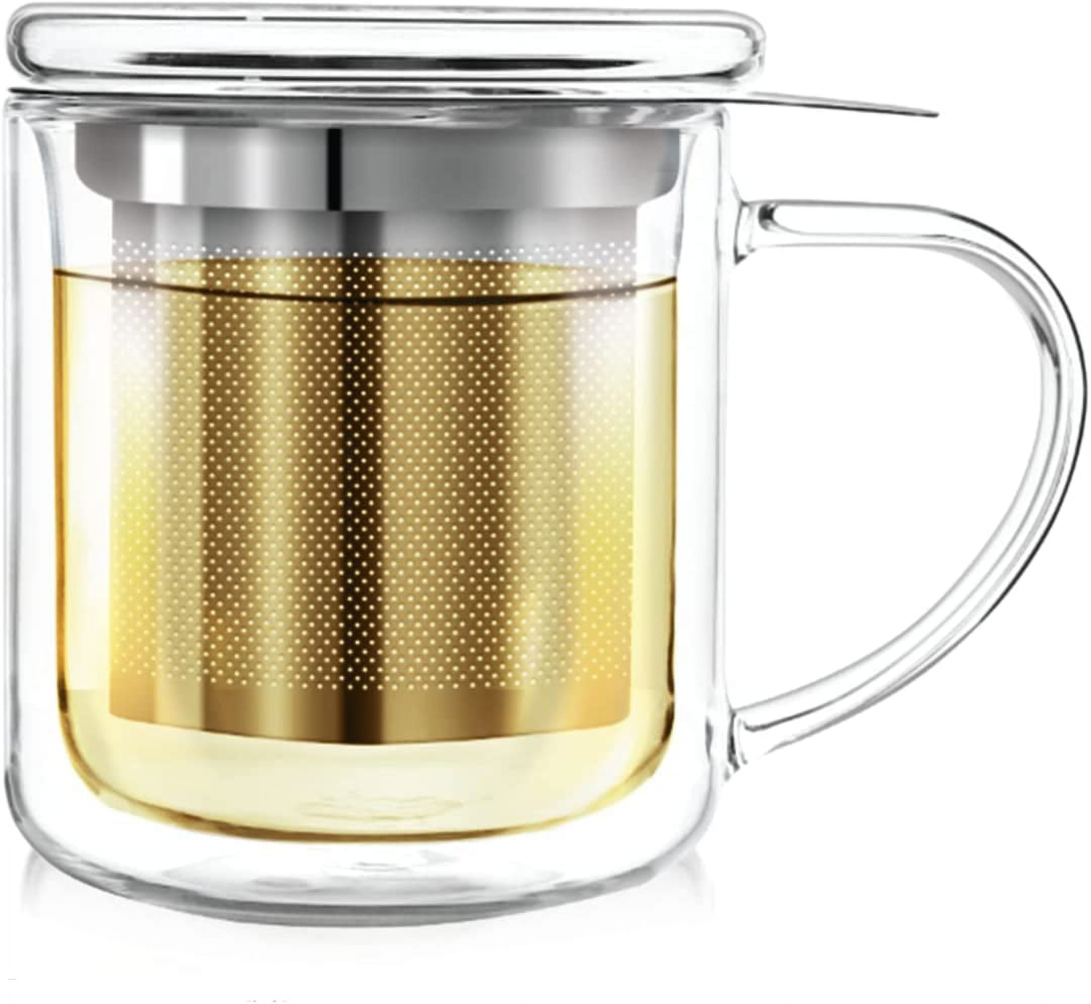 Teabloom Solista Single-Serve Tea Maker - Glass Mug with Infuser and Lid