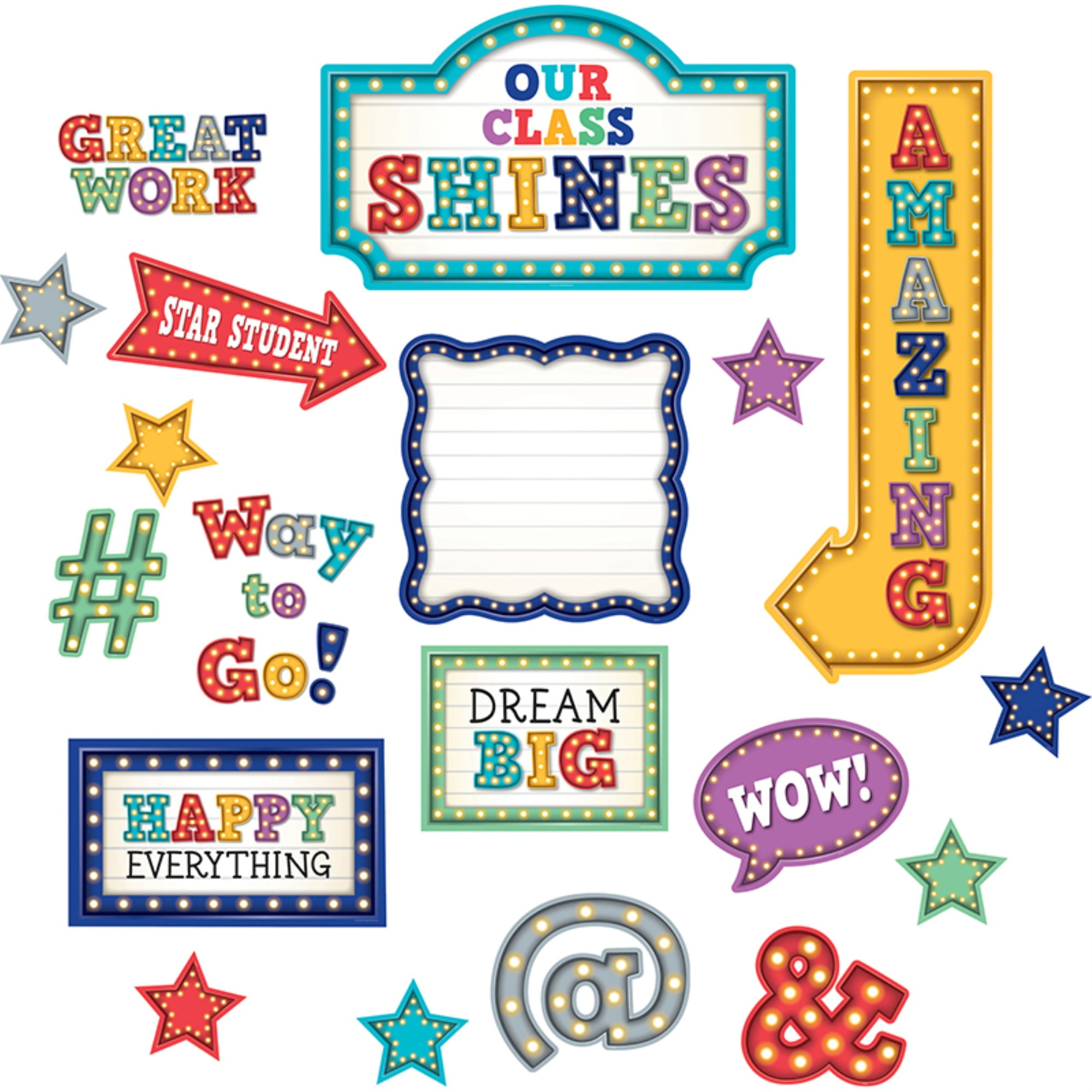Teacher Created Resources Marquee Our Class Shines Bulletin Board Set 54 Piece (TCR3603)