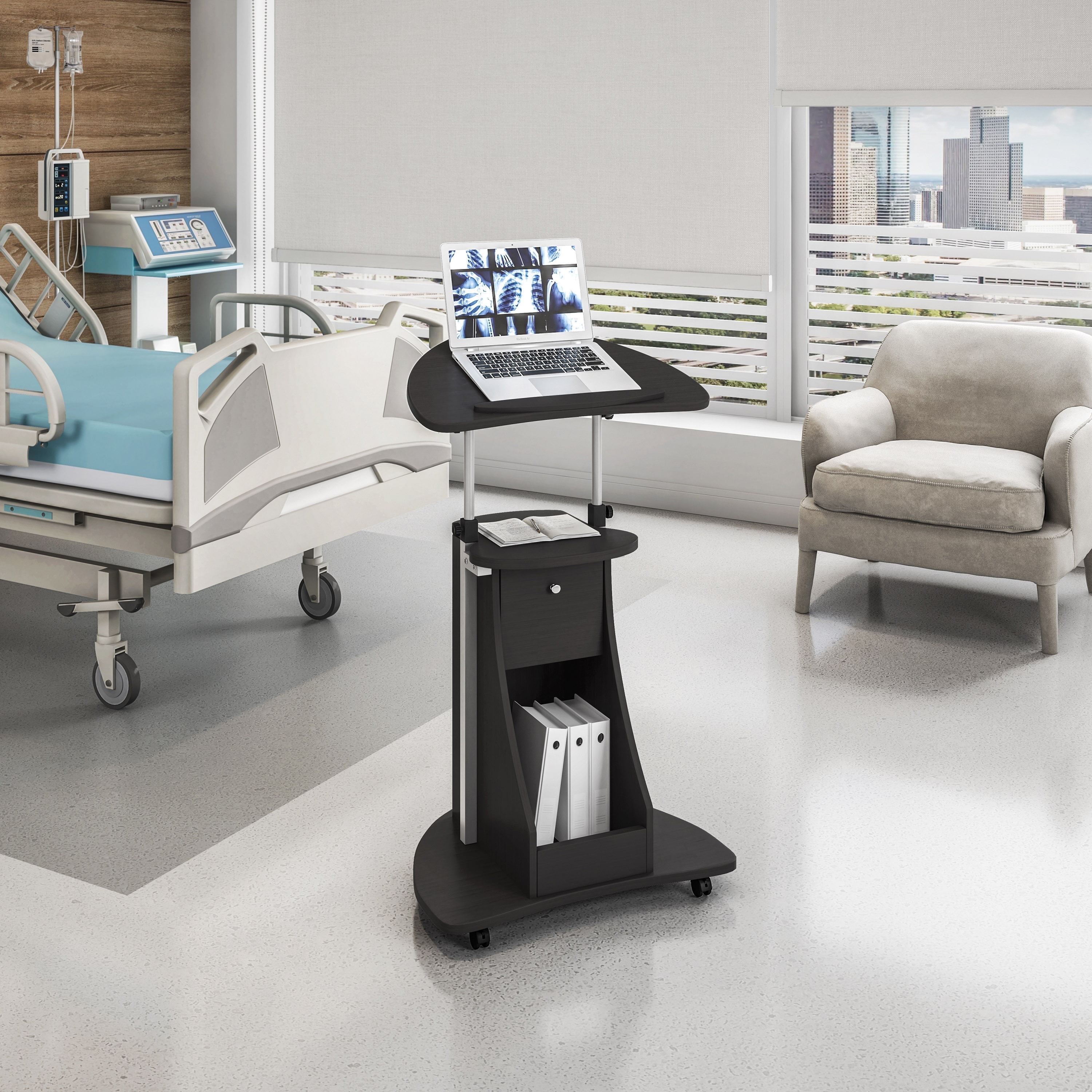 Red Barrel Studio® Mobile Medical Laptop Computer Cart, , Adjustable Height, B005