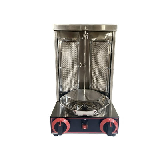 TOPTENG 110V 2000W Commercial Electric Vertical Gas Shawarma Broiler Machine Spinning Doner Kebab Gyro Grill Machine, Rotisserie Doner Kebab Gyro Grill Device for Restaurant Dinner Home Kitchen