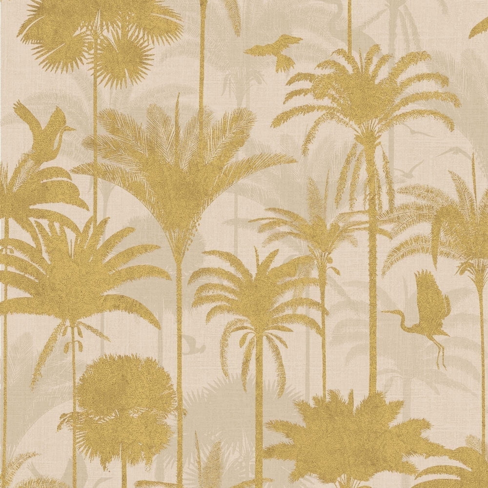 Tempaper Royal Palm Metallic Gold Peel and Stick Wallpaper, 20.5" x 16.5'