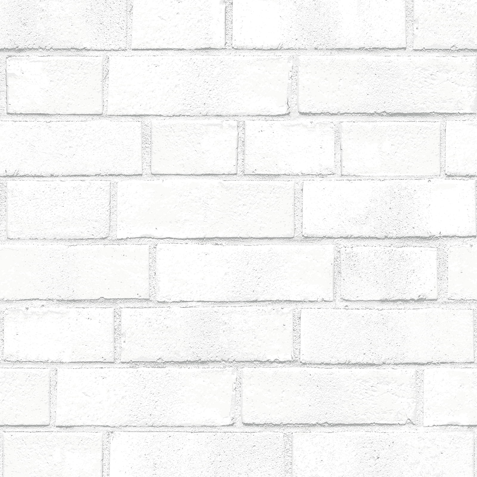 Tempaper Textured Faux Brick White Peel and Stick Wallpaper, 20.5" x 16.5'