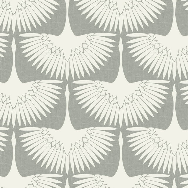 Tempaper x Genevieve Gorder Feather Flock Chalk Peel and Stick Wallpaper, 20.5" x 16.5'