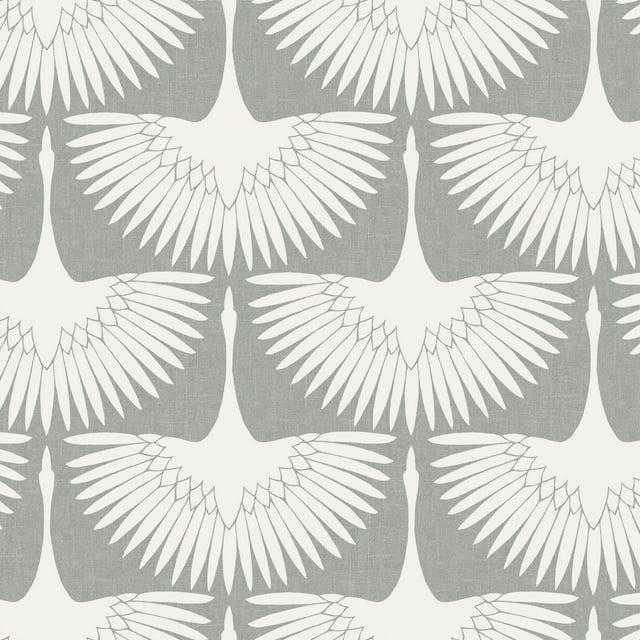 Tempaper x Genevieve Gorder Feather Flock Chalk Peel and Stick Wallpaper, 20.5" x 16.5'