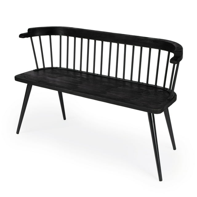 Butler Tempe Wood And Iron Spindle Back Bench - Black
