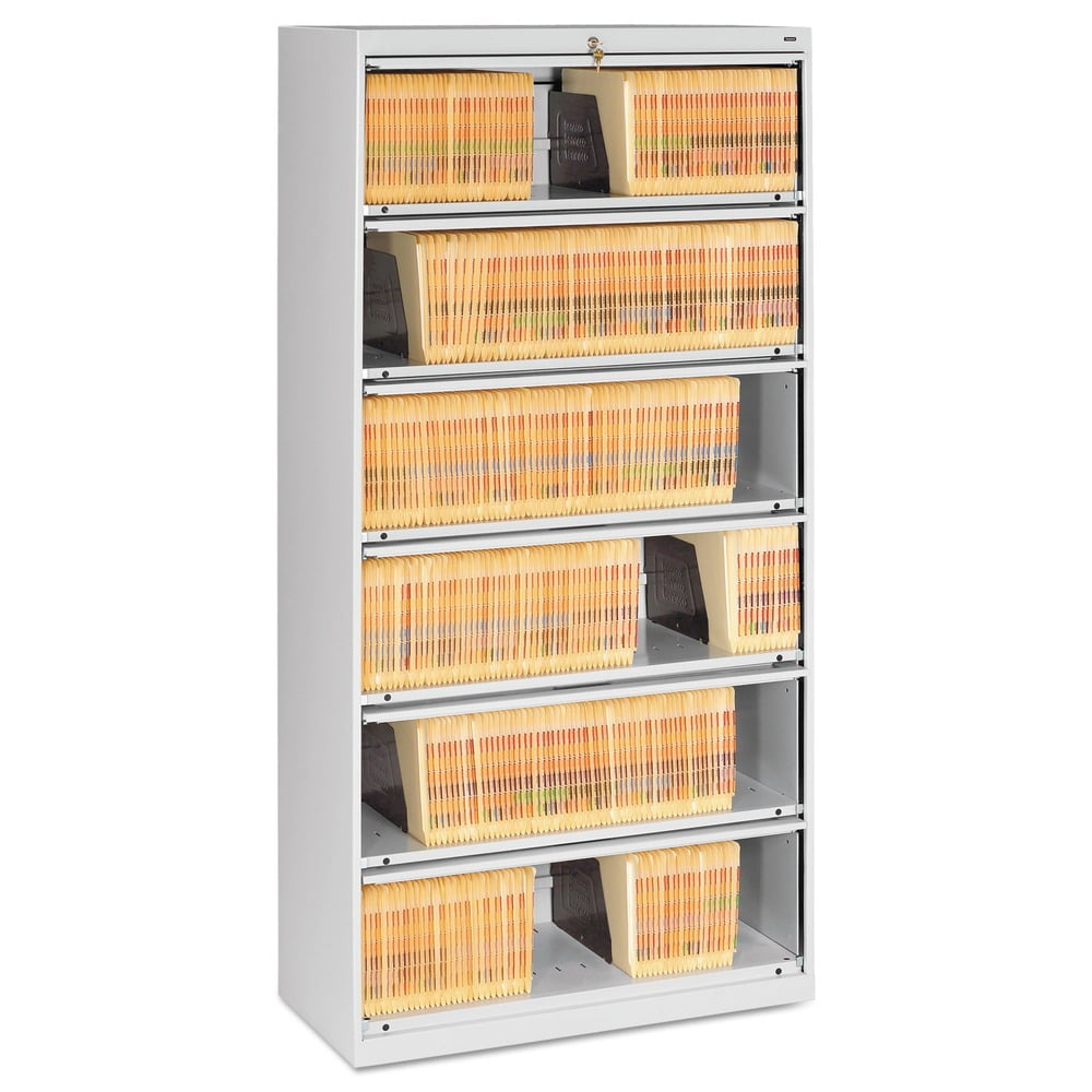 Tennsco 6 Drawers Lateral Lockable Filing Cabinet, Gray