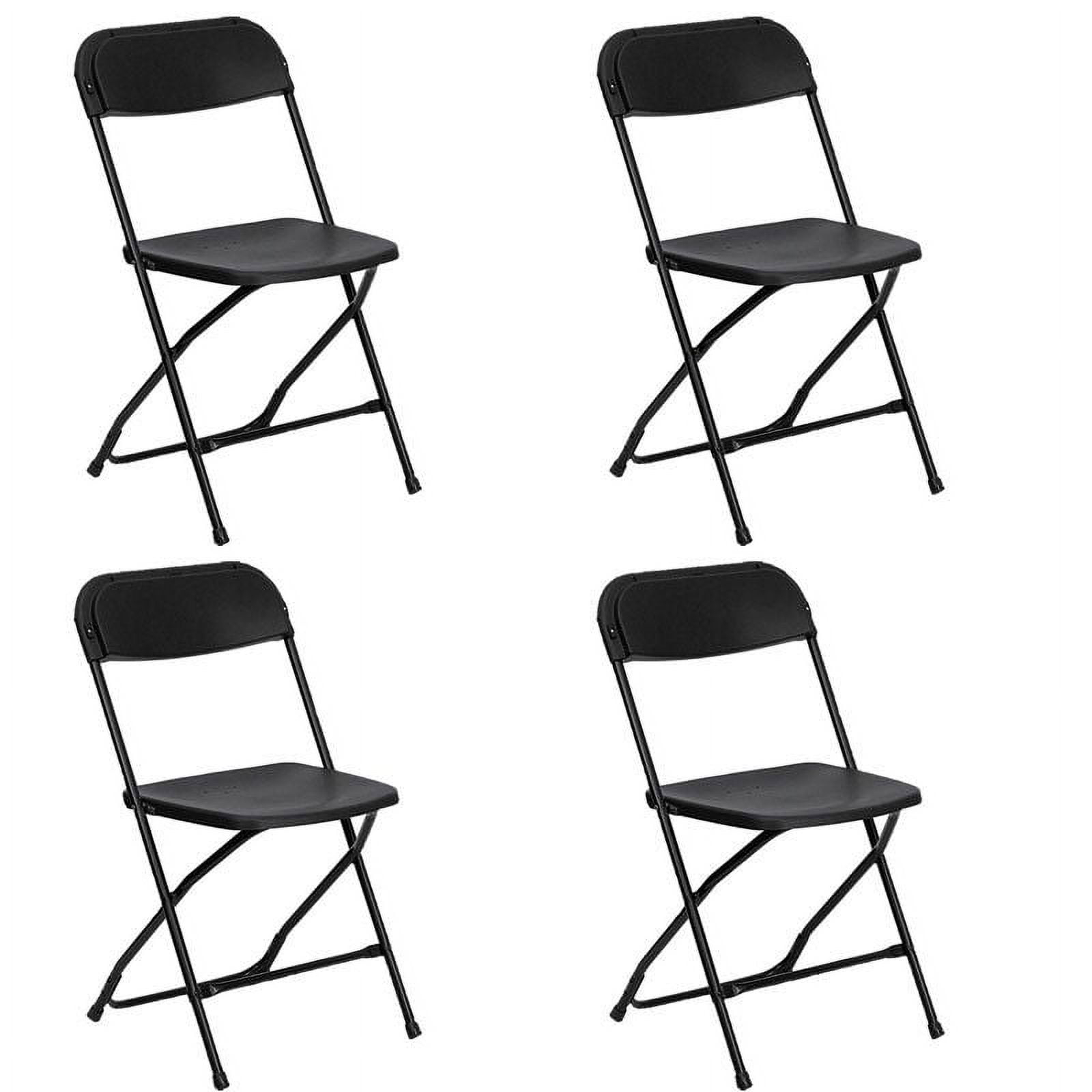 Ktaxon 4 Pack Indoor Outdoor Events Seats, Portable Stackable, Plastic Folding Chairs for Party, Black