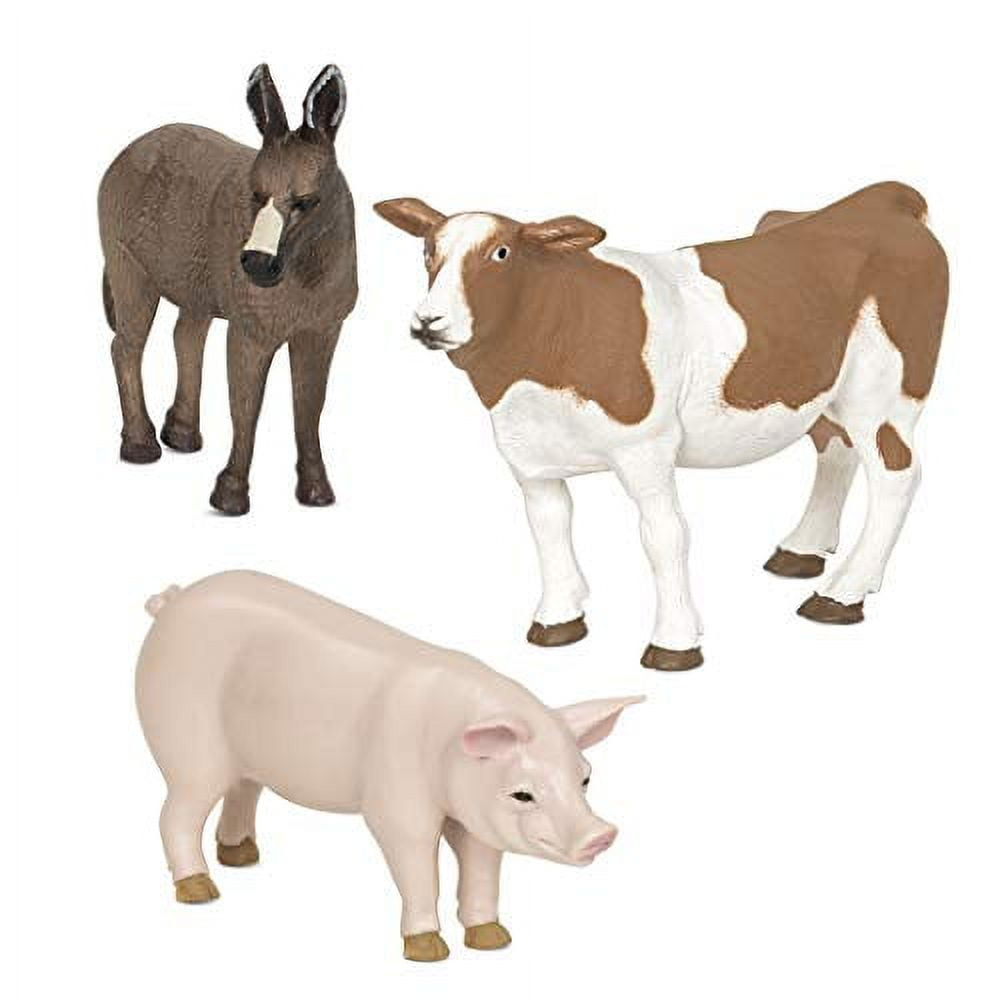 Terra by Battat - Farm Animals (Donkey, Cow, Pig) - Farm Animal Toys with Donkey Toy for Kids 3+ Pc, Multi