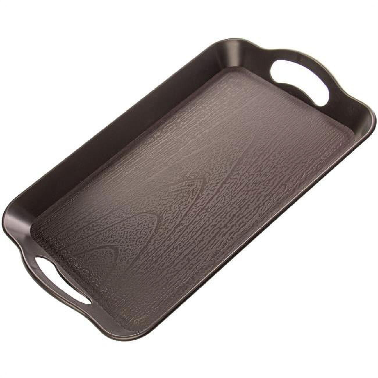 Textured Cafeteria Tray with Handles, Black - Small