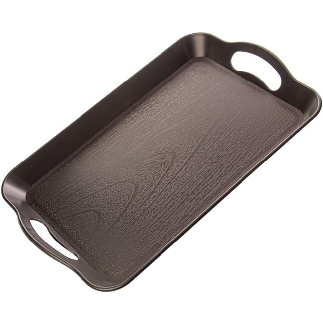 Textured Cafeteria Tray with Handles, Black - Small