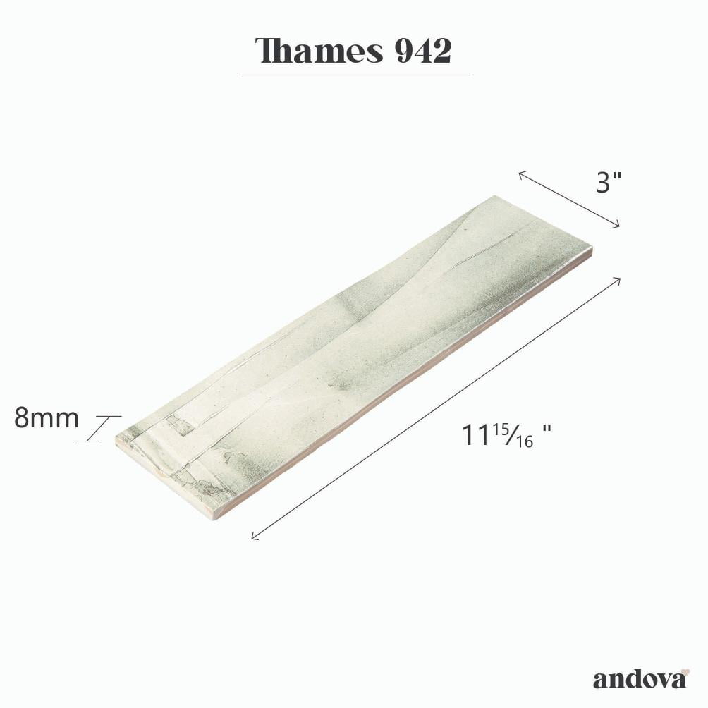 Thames 3-in. x 12-in. Subway Marble Look Satin Ceramic Wall Tile
