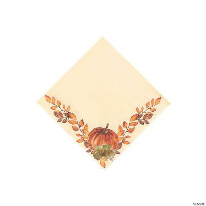 Thank-Fall Beverage Napkins, Party Supplies, Licensed Tableware, Thanksgiving, 16 Pieces