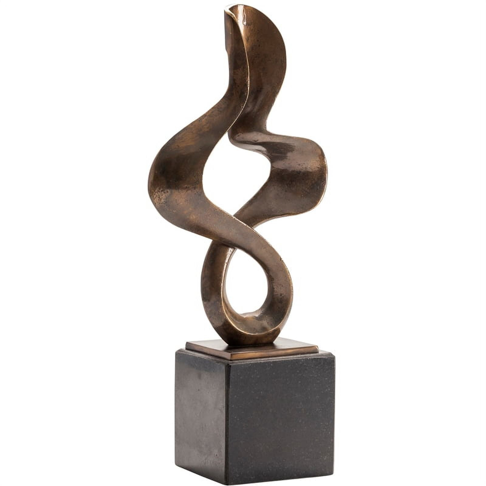 The Free Form Sculpture Brown Metal 9.5 x 6 x 15.5"Ht. Modern Style