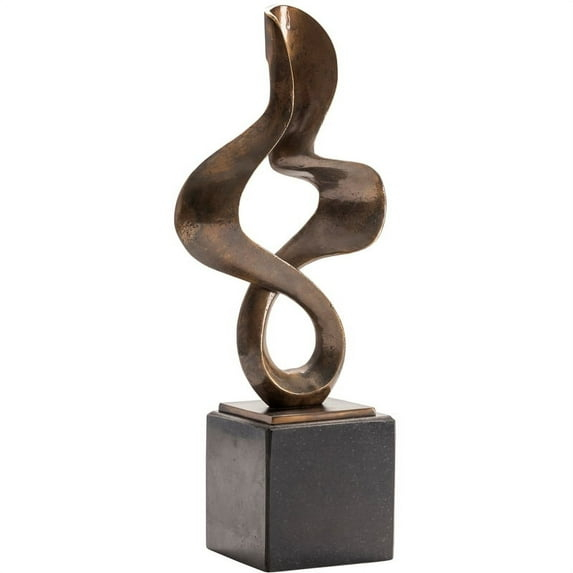 The Free Form Sculpture Brown Metal 9.5 x 6 x 15.5"Ht. Modern Style
