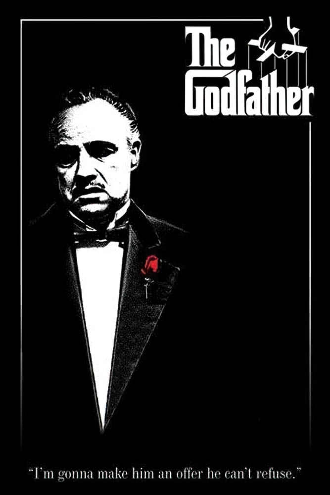 The Godfather - Movie Poster (VIto Corleone - Red Rose) (Size: 24" X 36")
