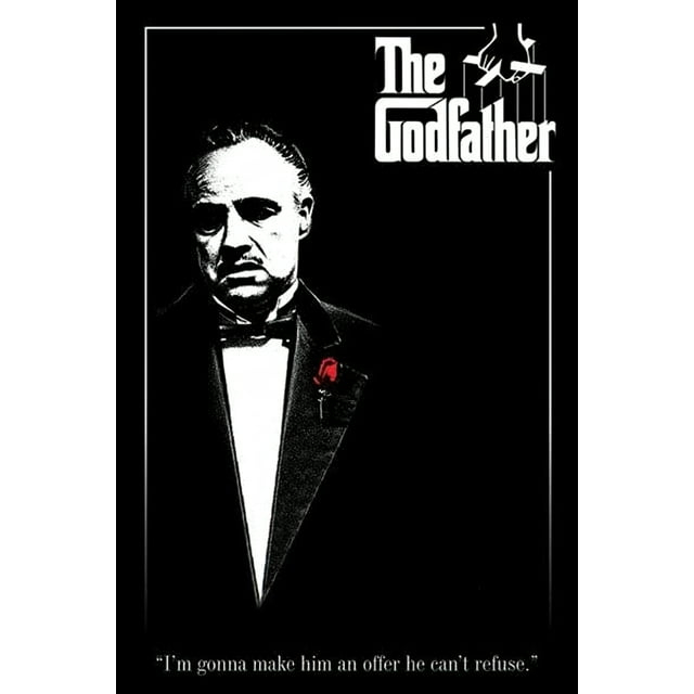 The Godfather - Movie Poster (VIto Corleone - Red Rose) (Size: 24" X 36")