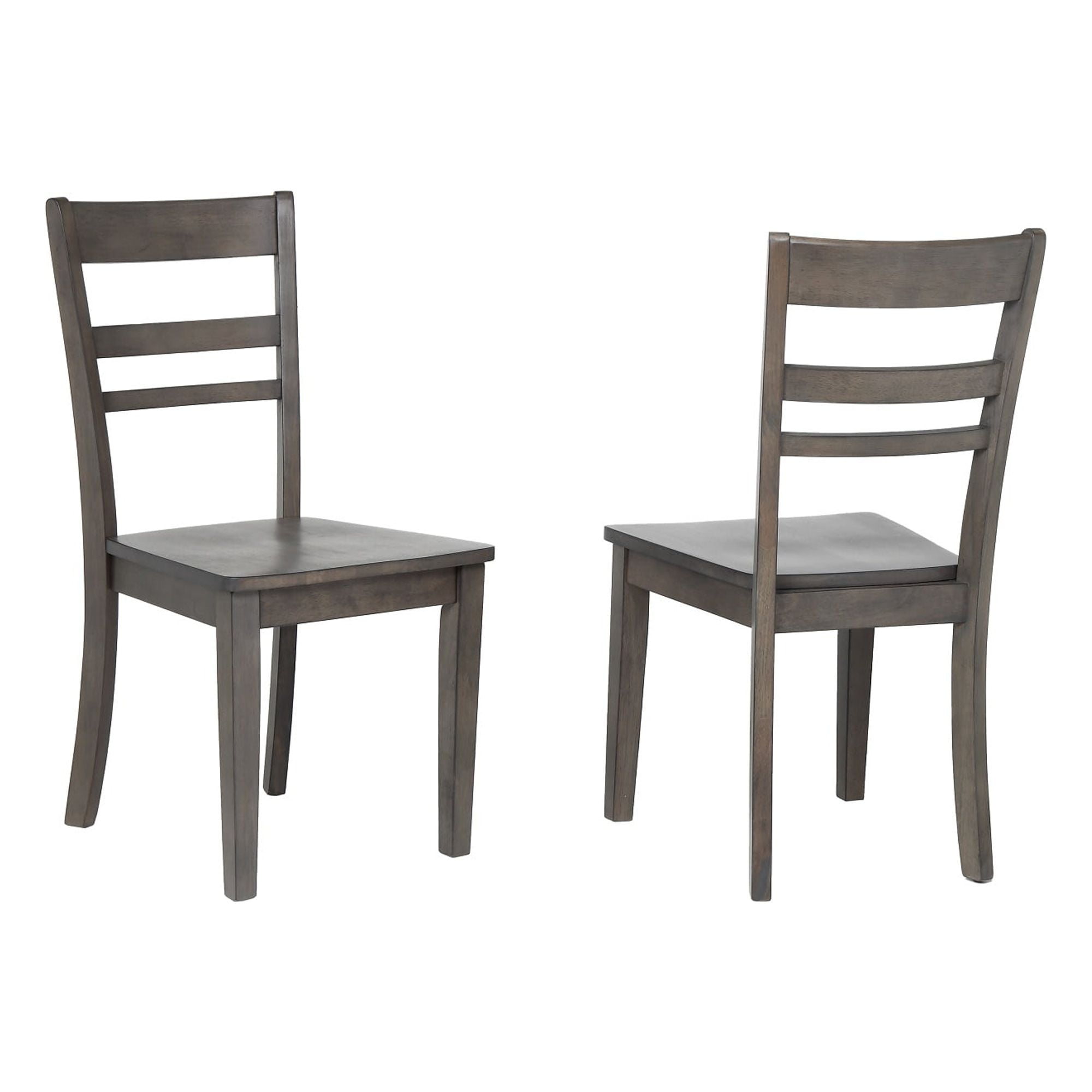 The Hamptons Collection Set of 2 Gray Stained And Lacquer Finished Rubberwood Slat Back Dining Chair