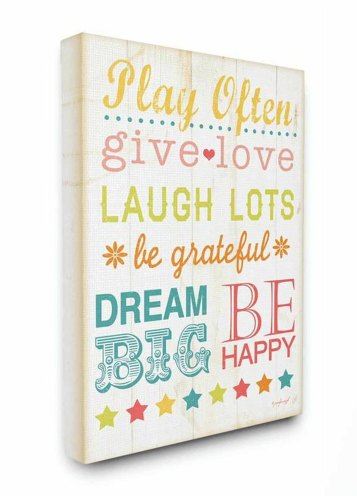 The Kids Room by Stupell Play Often Typography Canvas Wall Art by Jennifer Pugh