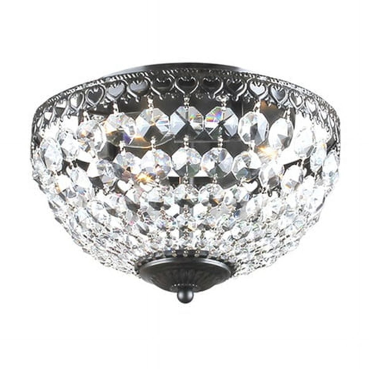 The Lighting Store Antique Black Rita Crystal Flush Mount Chandelier