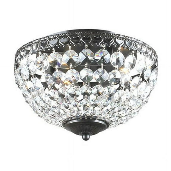 The Lighting Store Antique Black Rita Crystal Flush Mount Chandelier
