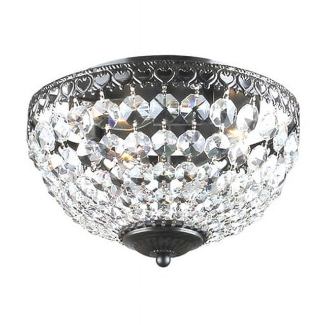 The Lighting Store Antique Black Rita Crystal Flush Mount Chandelier