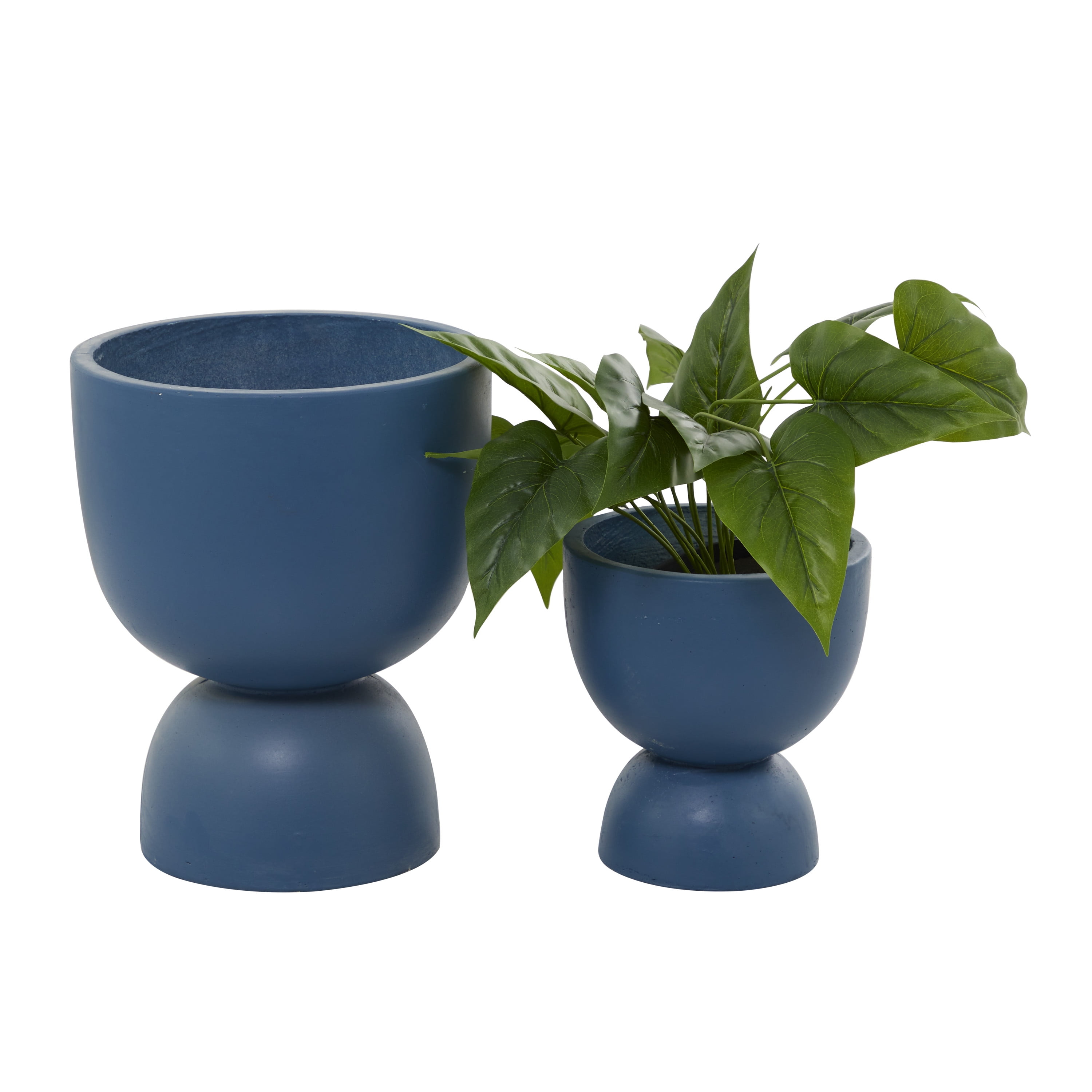The Novogratz 15", 9"H Indoor Outdoor Blue Magnesium Oxide Planter (2 Count)