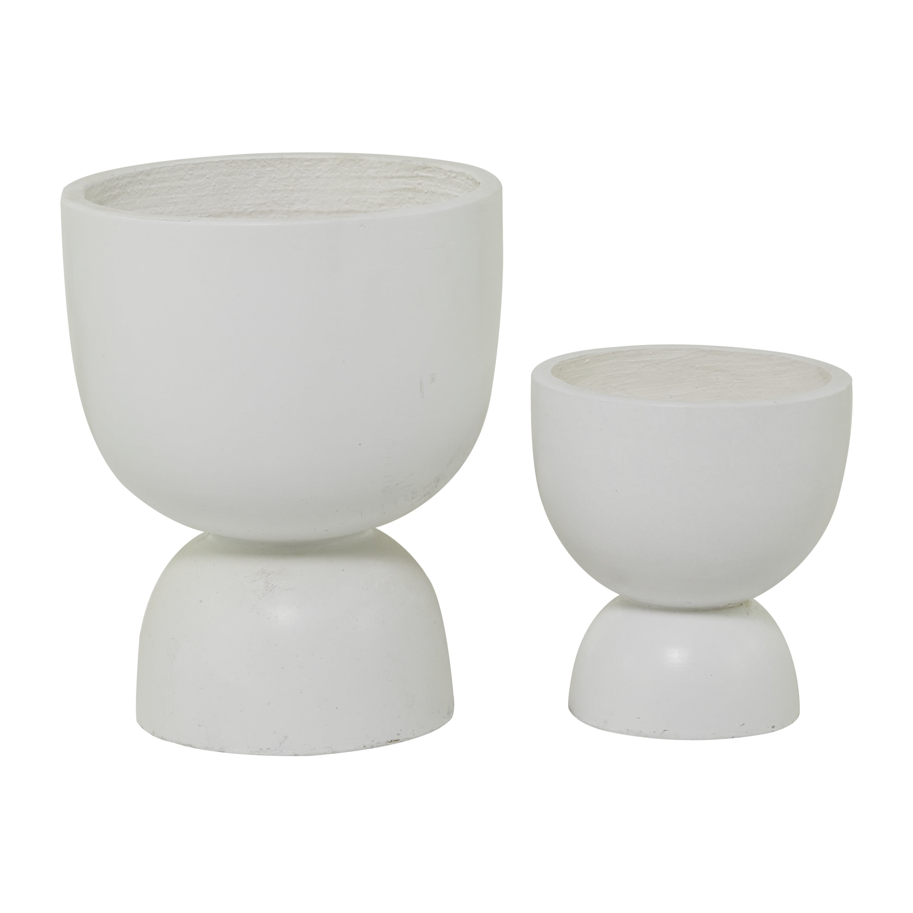 DecMode 15", 9"H Indoor Outdoor White Magnesium Oxide Planter (2 Count)