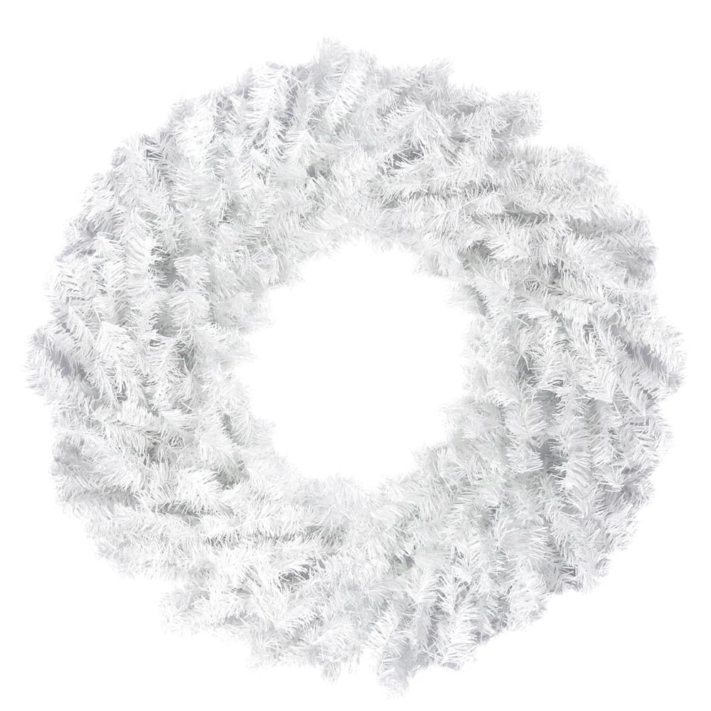 Perfect Holiday 24" White Tapered Salem Pine Premium Wreath, 120 Tips
