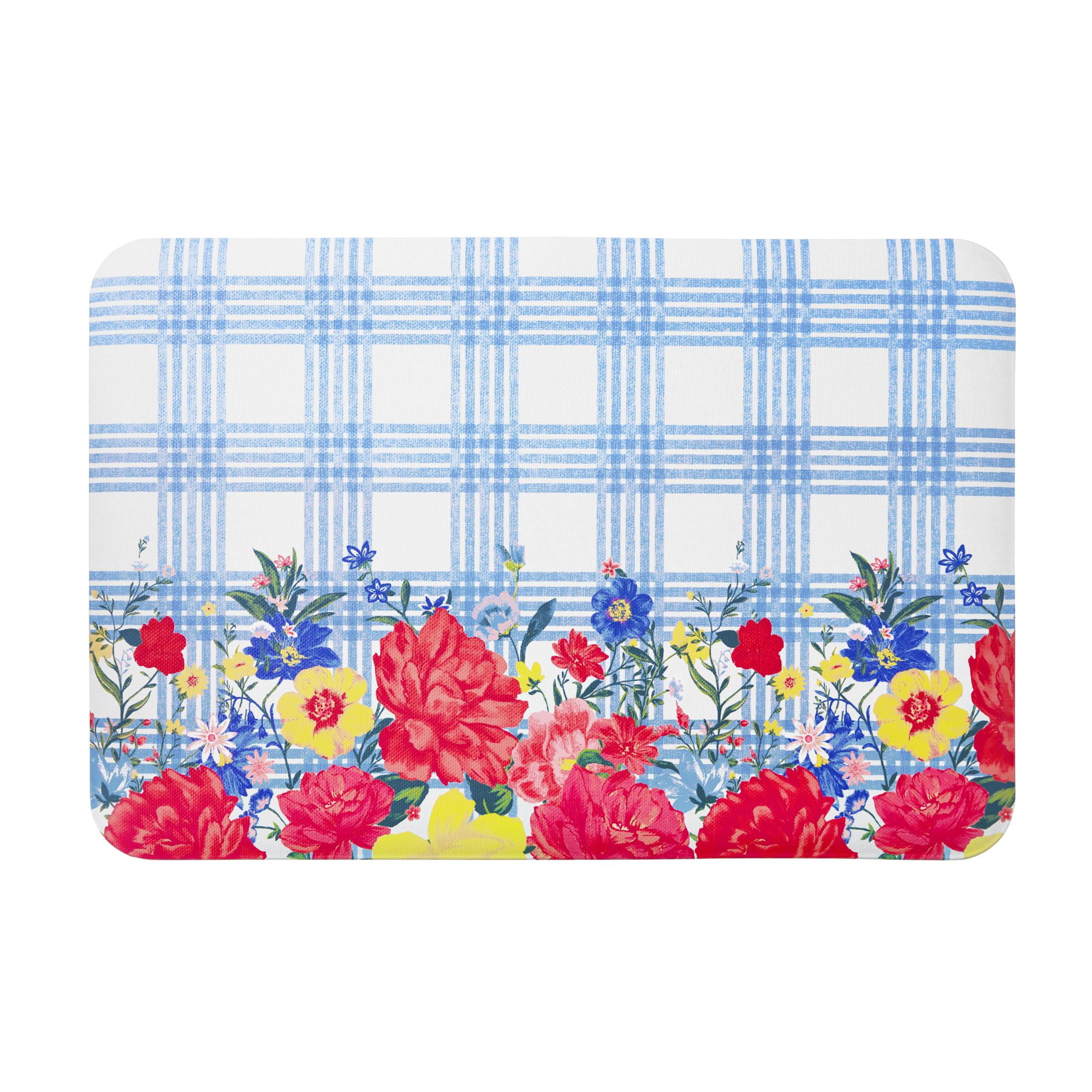 The Pioneer Woman Bouquet Plaid Kitchen Comfort Floor Mat, Multicolor, 20"W x 30"L
