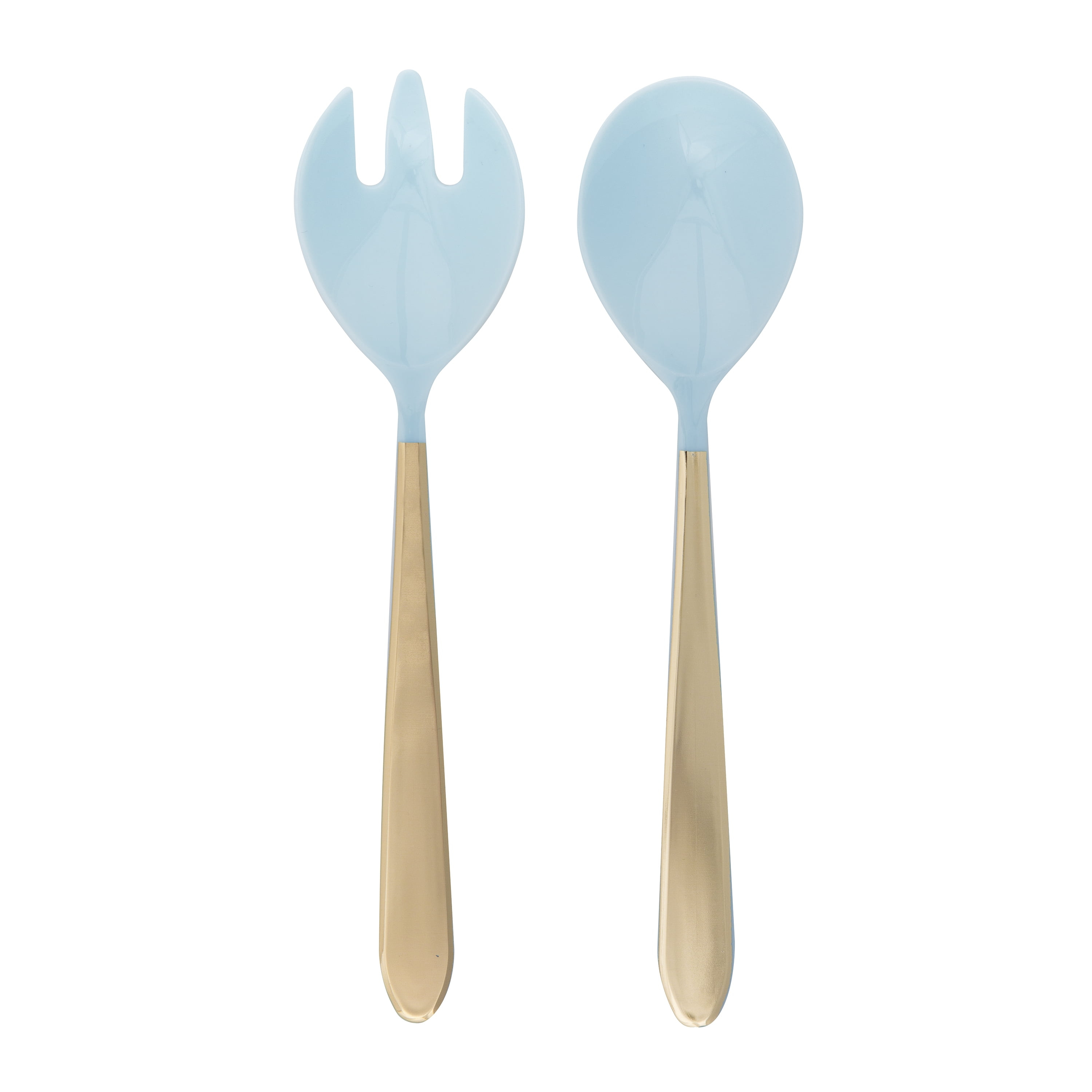 The Pioneer Woman Light Blue & Gold Plastic Serving Utensils Set, 4pcs