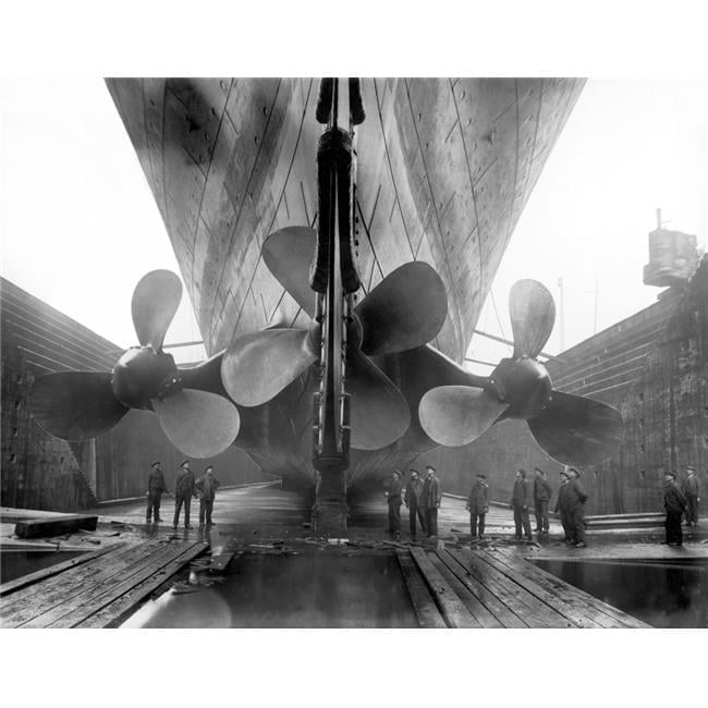 Vintage Maritime History Photo of The Rms Titanic S Propellers As The Mighty Ship Sits in Dry Dock Poster Print - 16 x 12