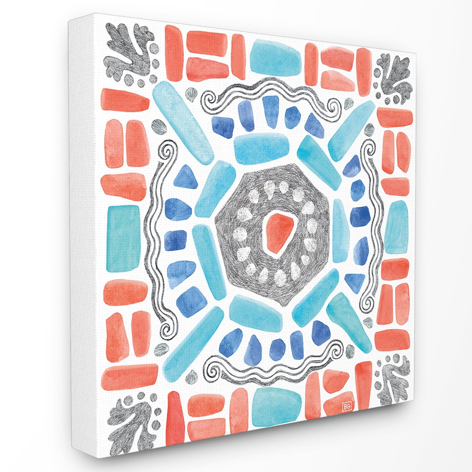The Stupell Home Decor Collection Coastal Colors Mosaic Wall Art
