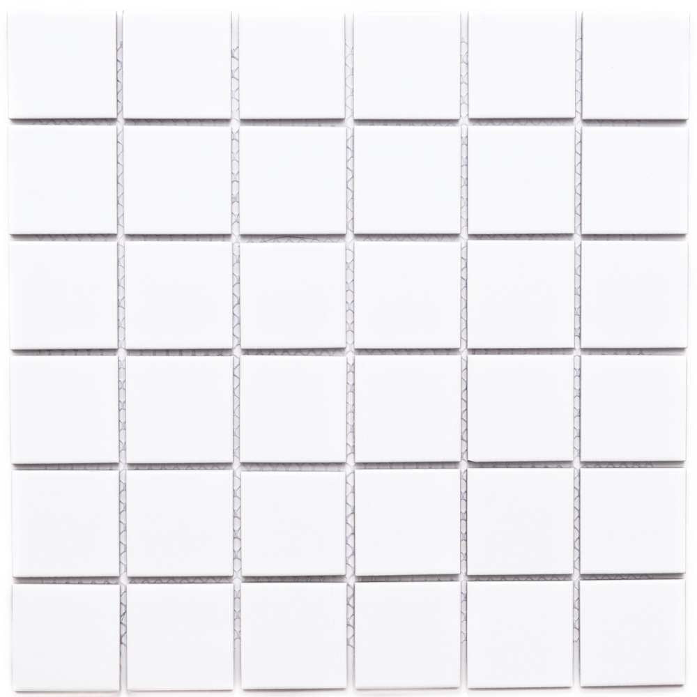 The Tile Life Cube White 2" x 2" Porcelain Floor and Backsplash Wall Tile, 1 Sheet (1 Sq. ft.)