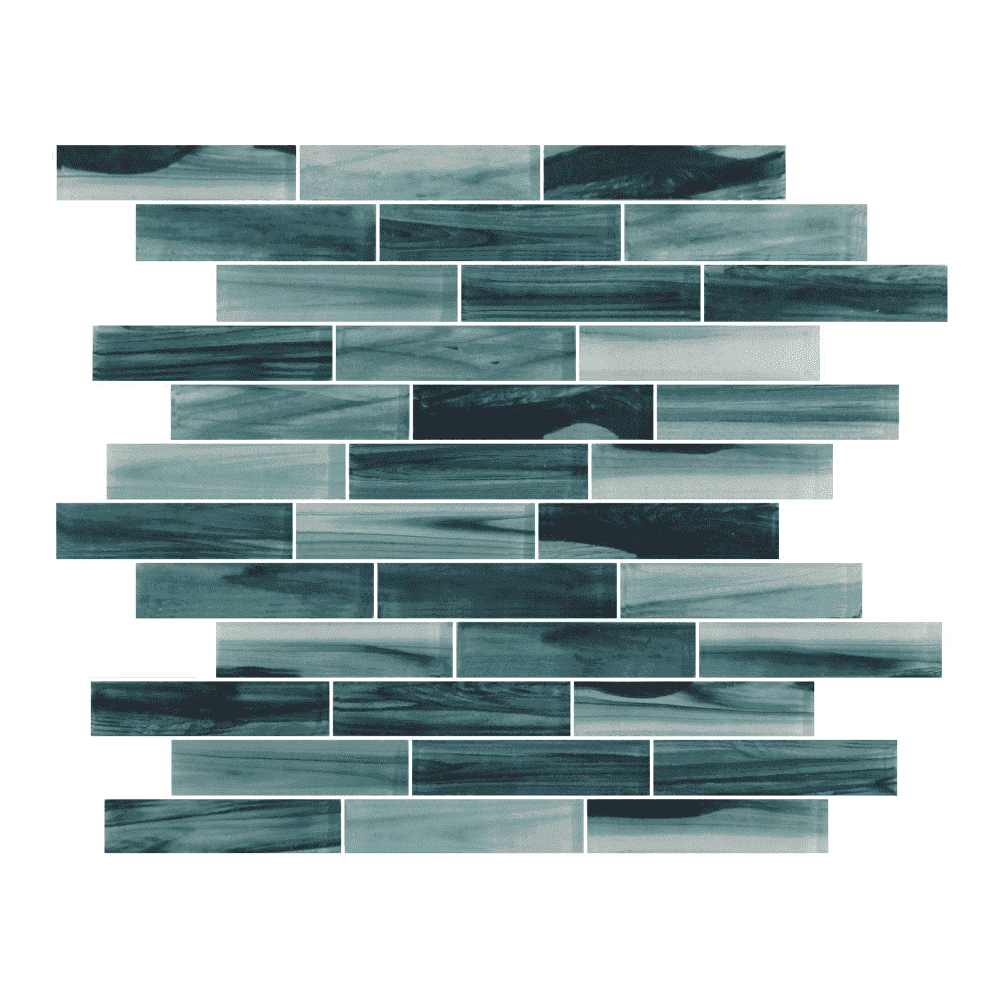 The Tile Life Island Antigua 1" x 4" Glass Backsplash Wall Tile, 4x4 Sample