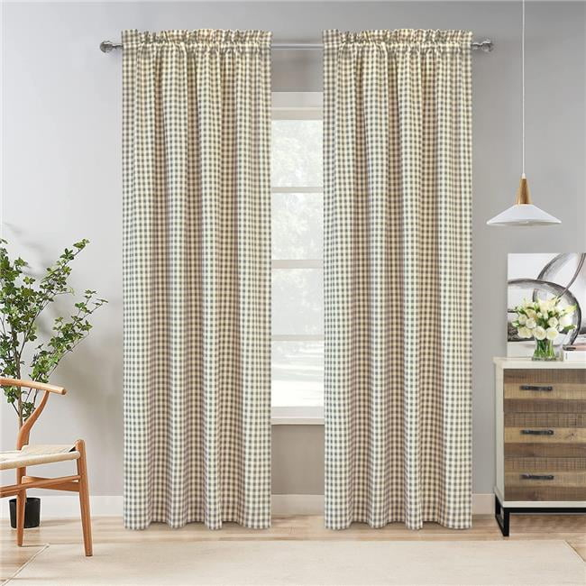 Thermalogic 72096-171-80-63-404 40 x 63 in. Checkmate Pole Top Curtain Panel, Grey