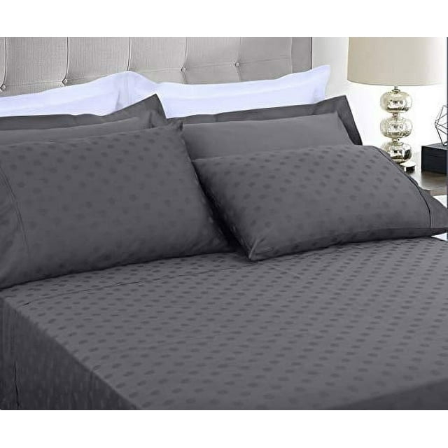 Threadmill Home Linen Cotton Twin-XL Bed Sheet Set, 300 Thread Count, for Adult, 3 PC, Dark Grey