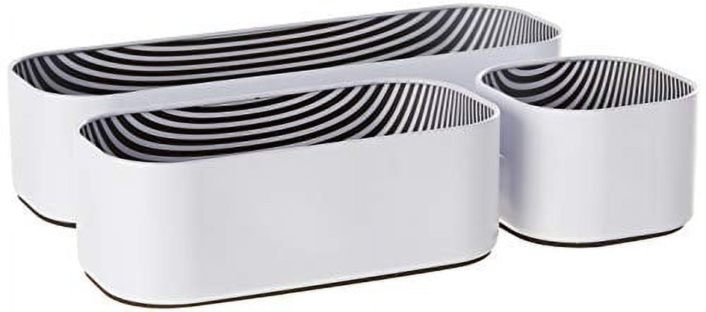 Three By Three Seattle Drawer Organizer Pack of 3, 2", Stripes (52304)
