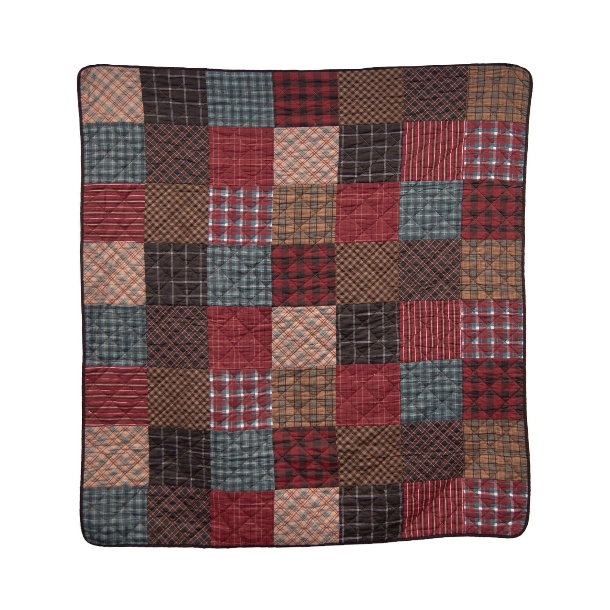 Donna Sharp Appalachia Plaid Cotton and Pieced Throw Blanket