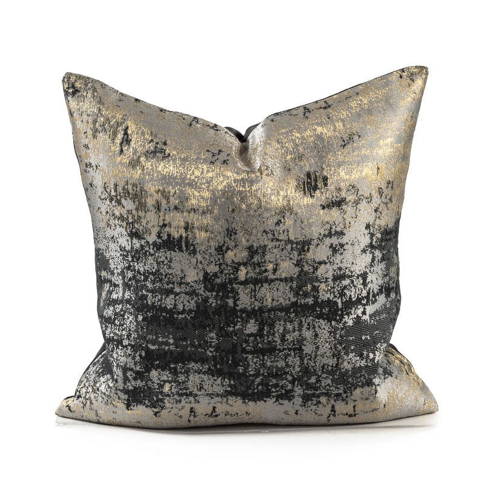 Throw Pillow Covers Luxury Black Throw Pillow Cover Modern Gold Decorative Pillowcase for Couch Sofa Living Room Bedroom Car 18x18 inch